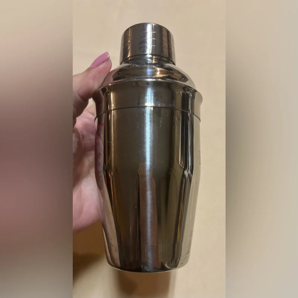 El Recuerdo Mezcal Metal Cocktail Shaker Stainless‎ Steel w/ Recipe 6” Tall